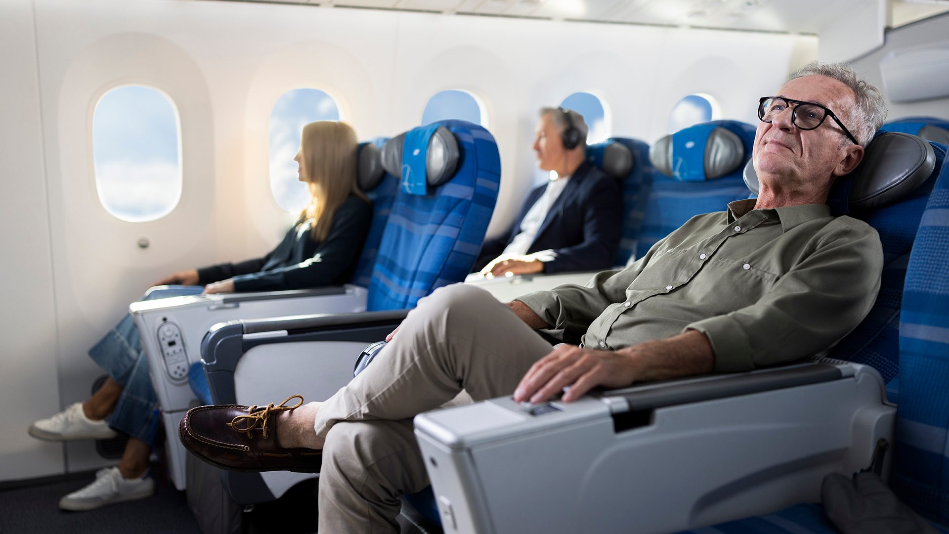 Passengers aboard the Dreamliner