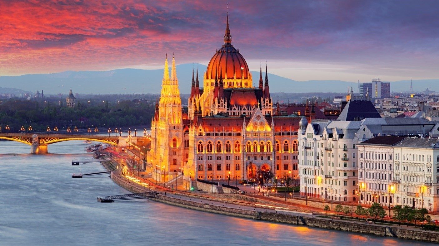 Panoramic view of Budapest Parliament