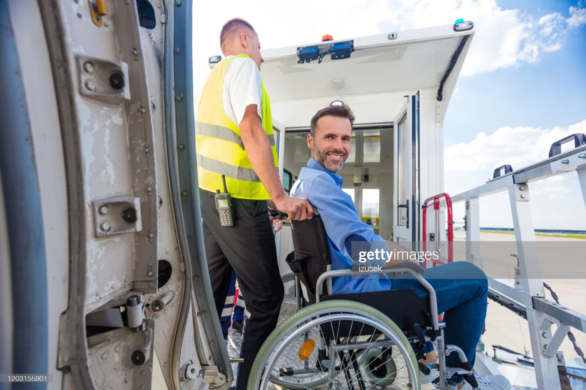 Person with disability at the airport.
