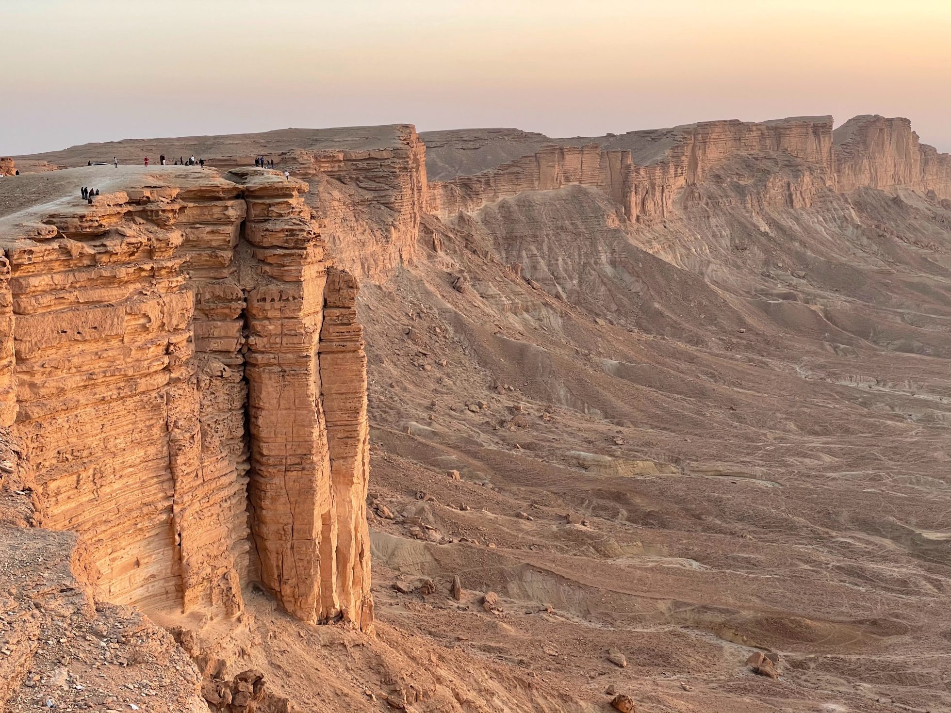 View of a cliff in the Riyadh desert