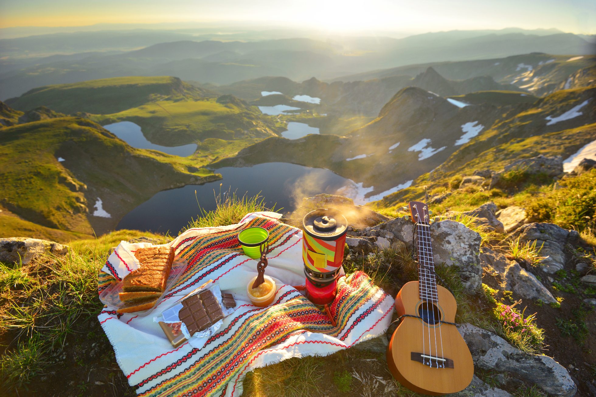 Hiking in the Rila Mountain National Park, Seven Rila Lakes, July - 2020. Bulgaria, Balkan Peninsula, Europe.