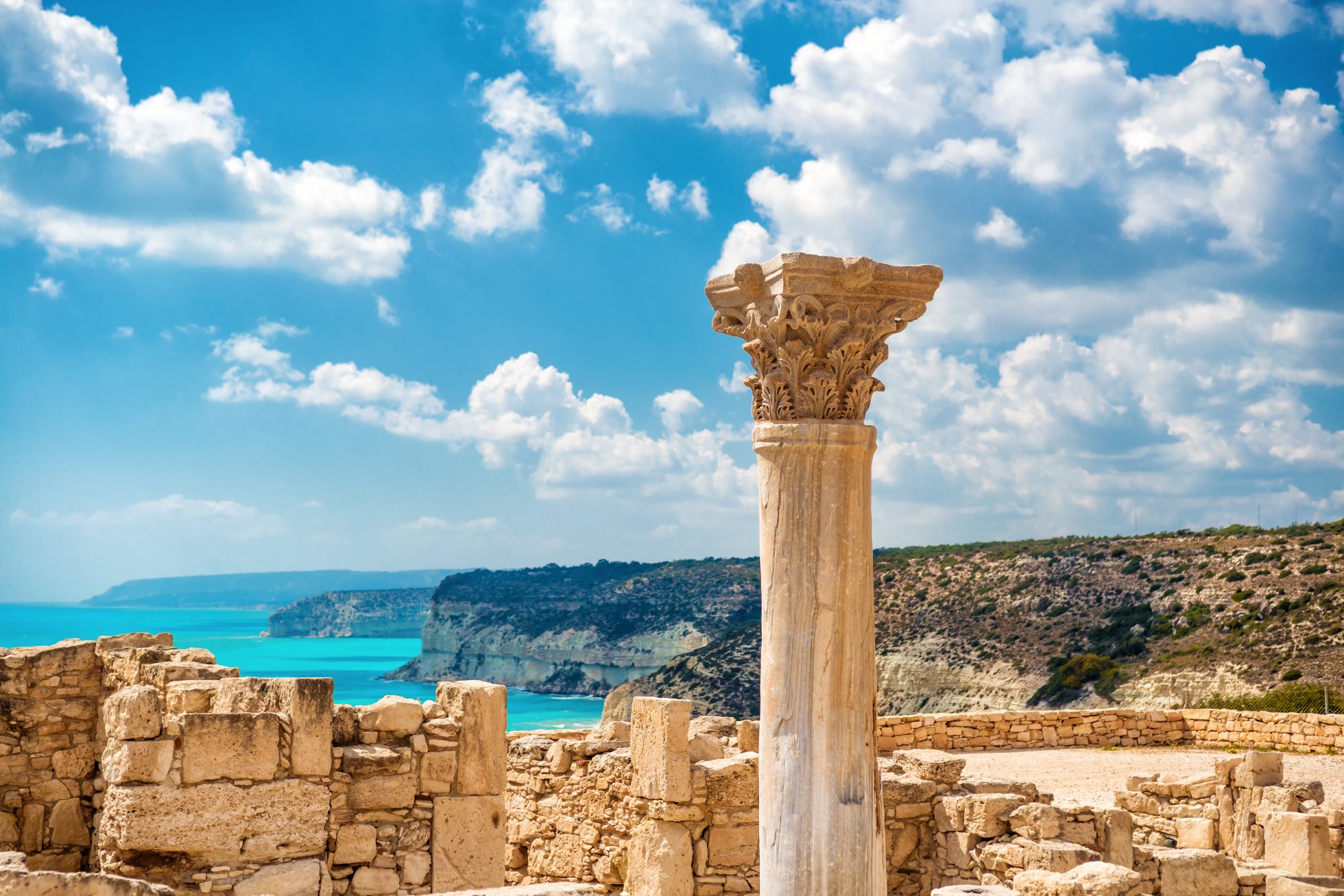 Ruiny starożytnego Kourion. Dystrykt Limassol. Cypr.