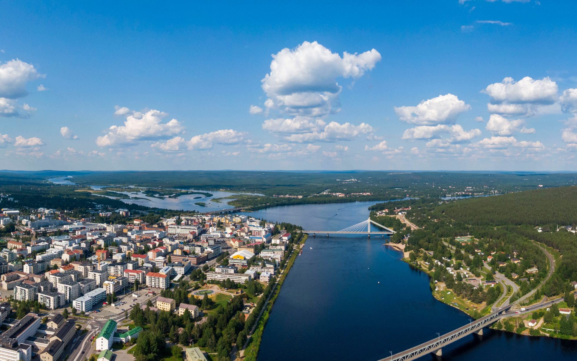 Panorama Rovaniemi latem