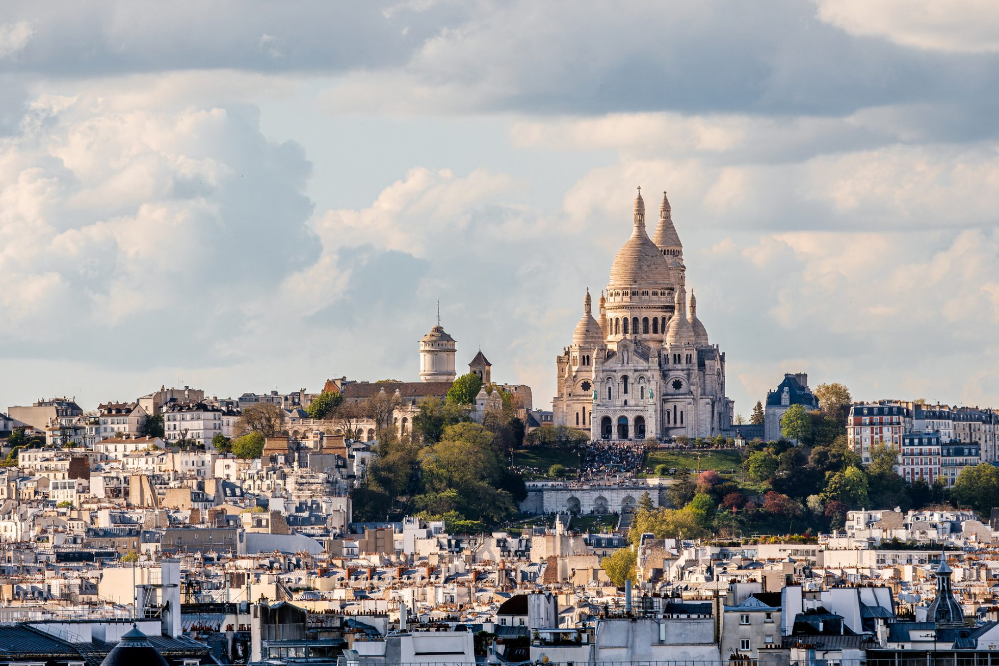 View of the Sacre Coeur Basilica in Montmartre