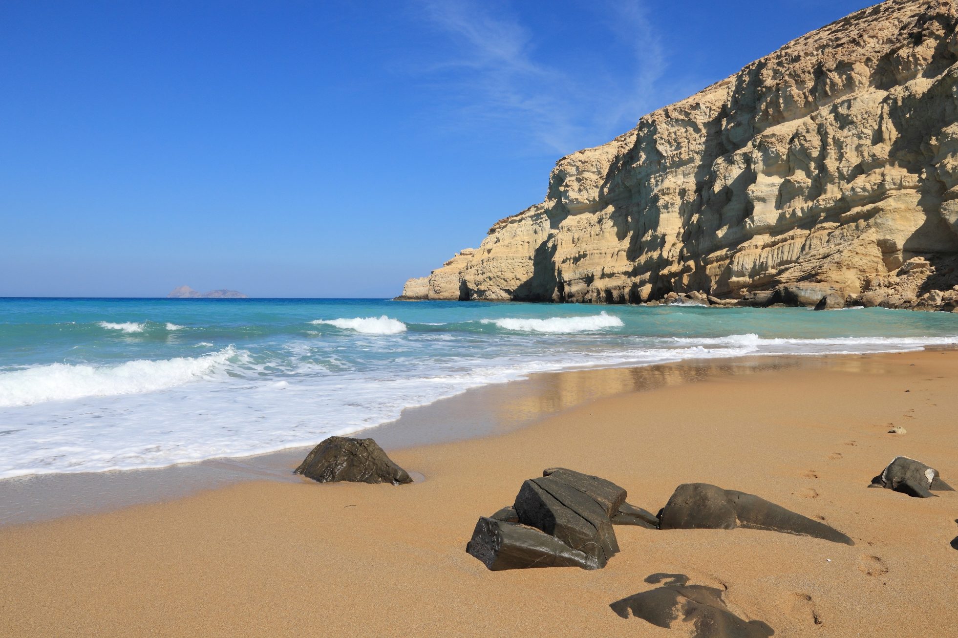 Czerwona Plaża w Matali na Krecie, Grecja