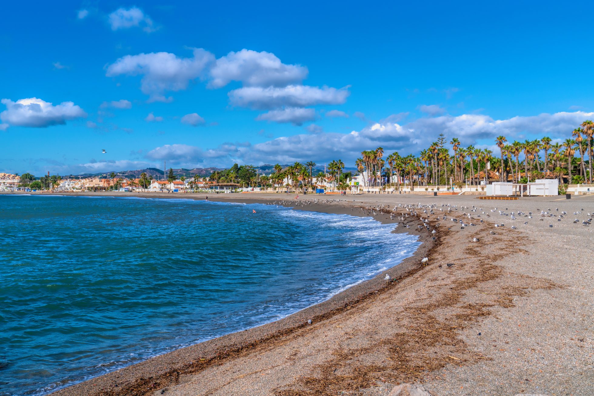 Plaża Torre del Mar Hiszpania Costa del Sol na zachód od Caleta de Velez Prowincja Malaga