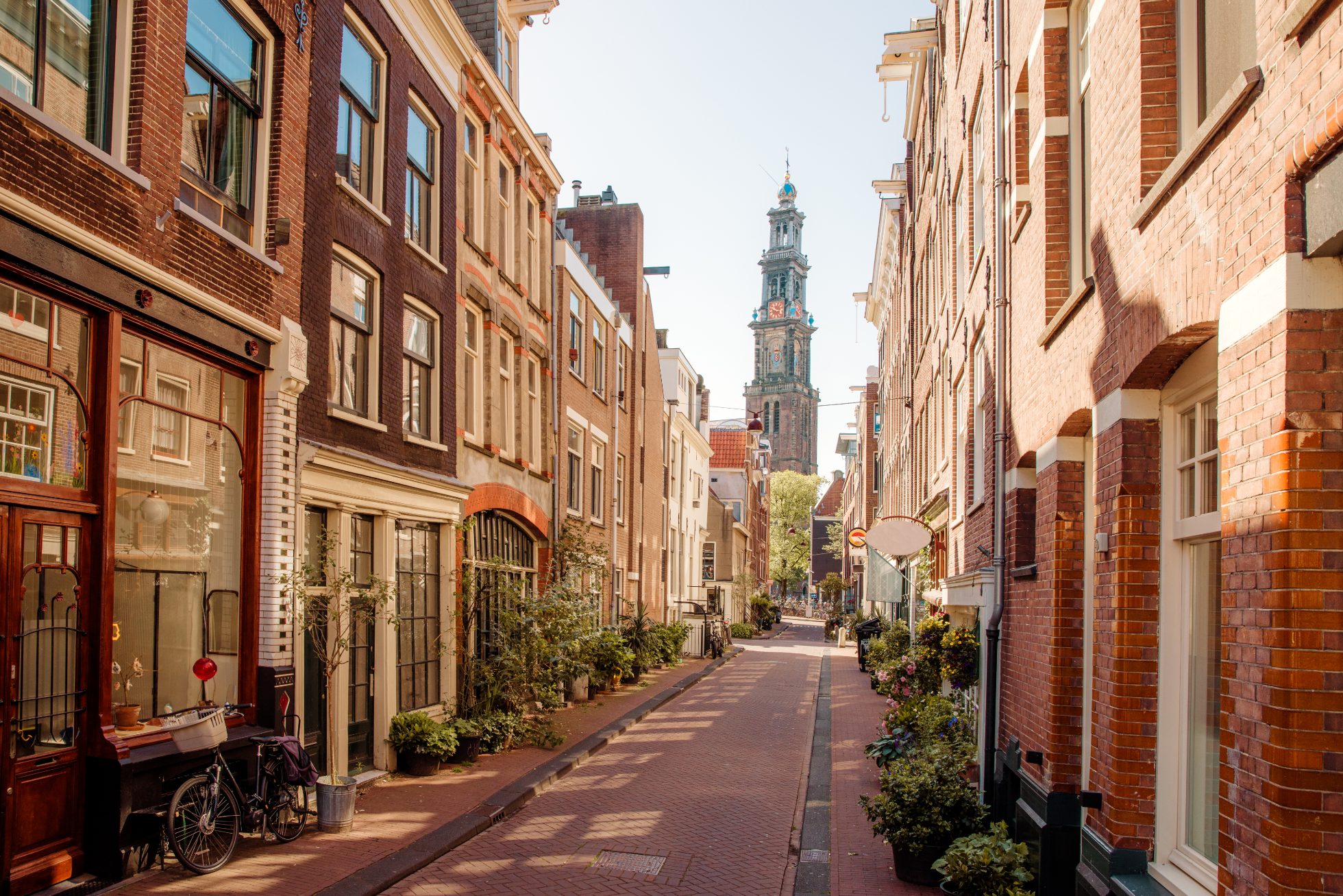 View of Westerkerk church in Amsterdam.