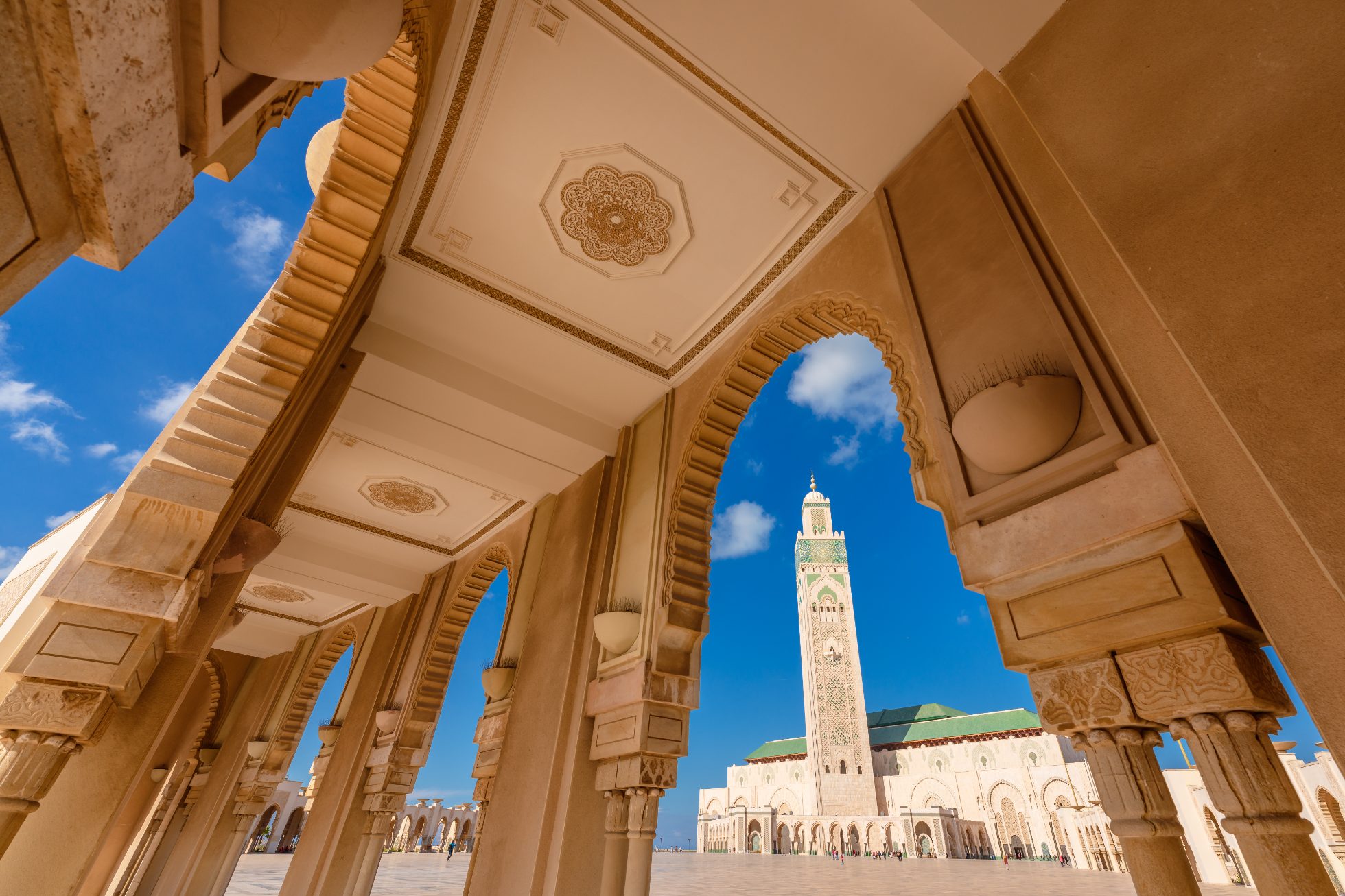 View of Mosque Hassan II in Casablanca, Morocco.