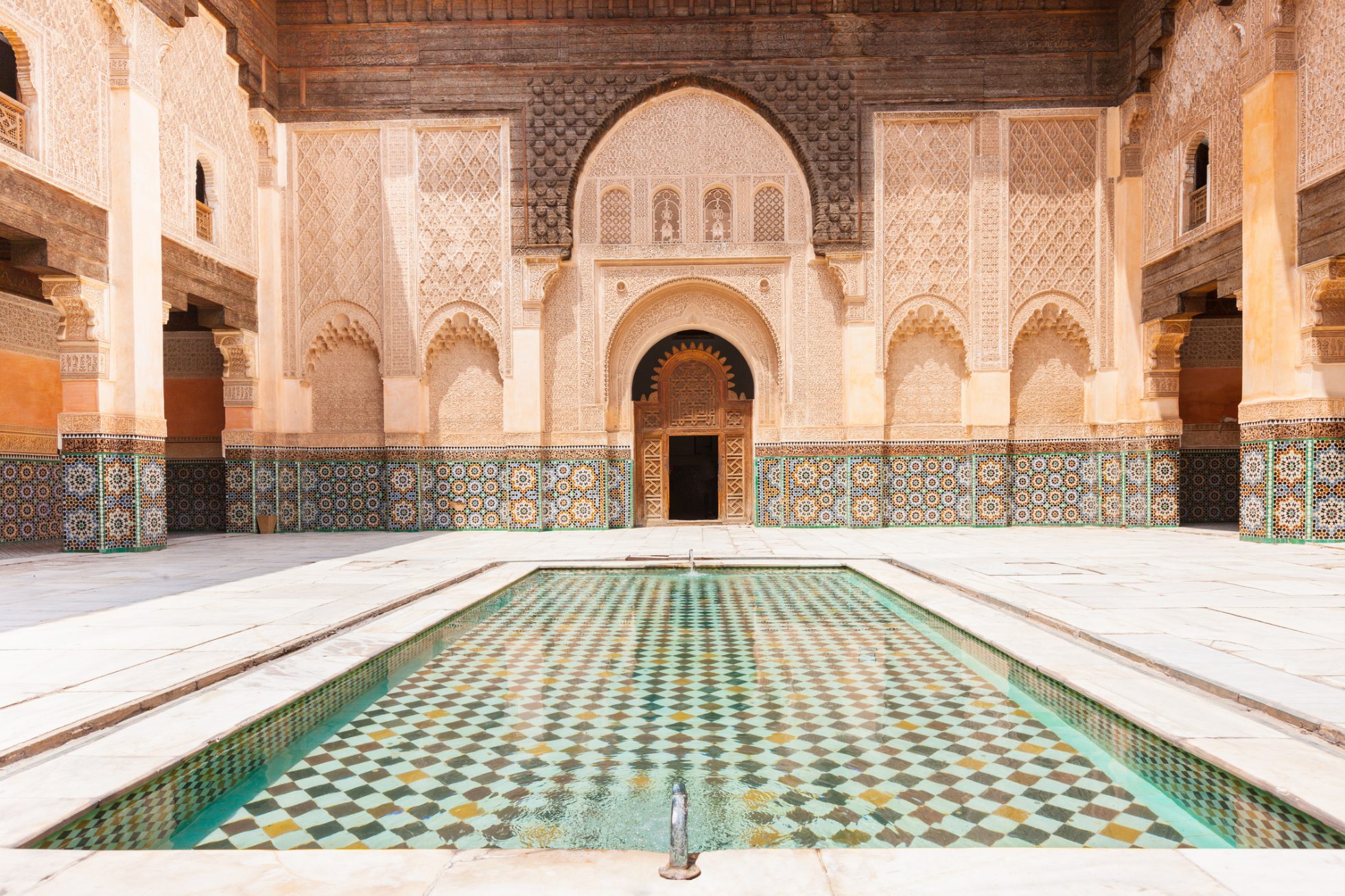 Medresa Ali Ben Youssef w Marrakeszu, Maroko, Afryka Północna.