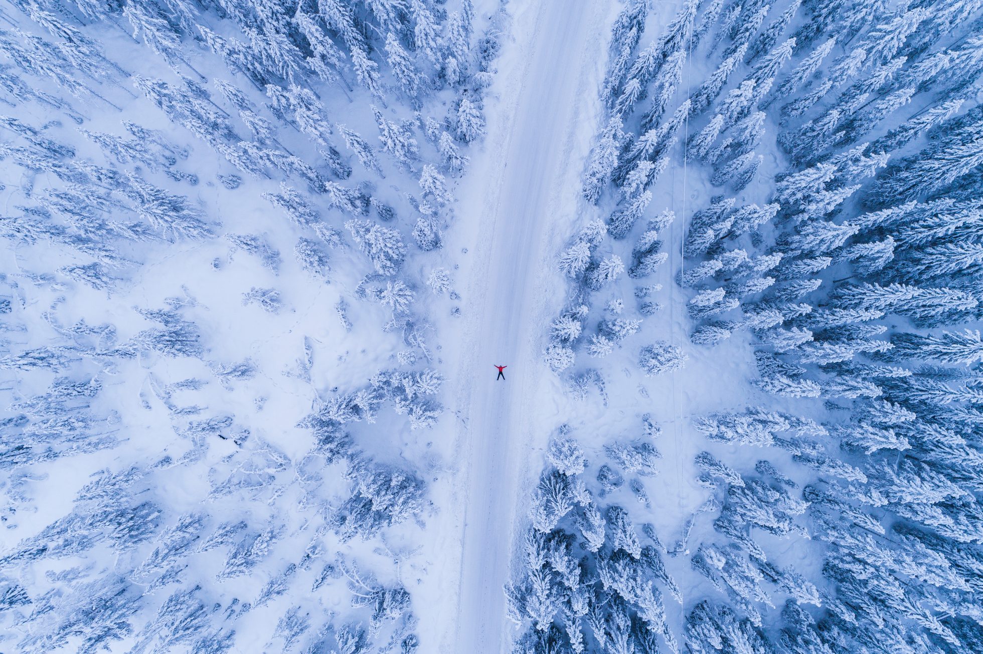 A man cross-country skiing on the trail at the Trysil resort in Norway