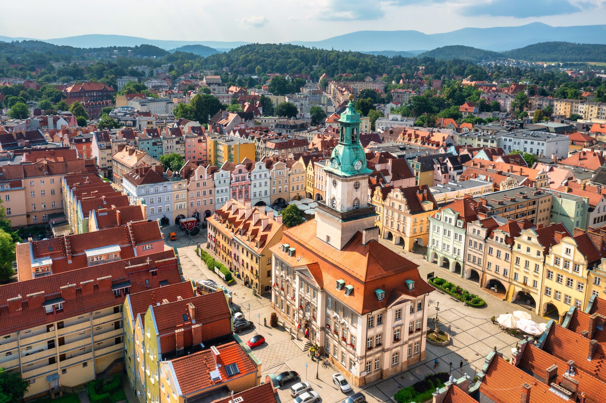 Charming Polish city with views of historic buildings and picturesque surroundings.