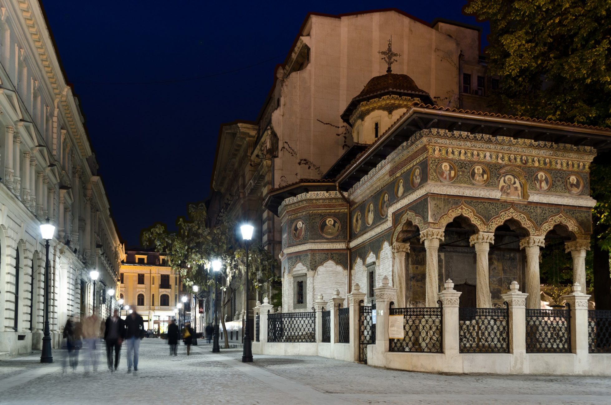 Bucharest Old Town at night