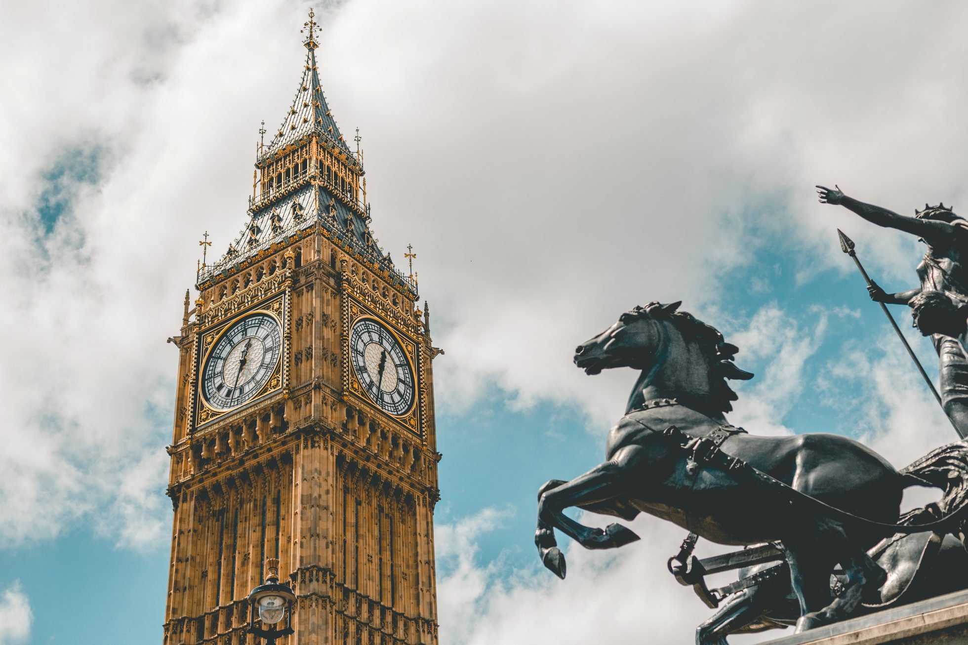 view of Big Ben in London. Must-see thing in the United Kingdom