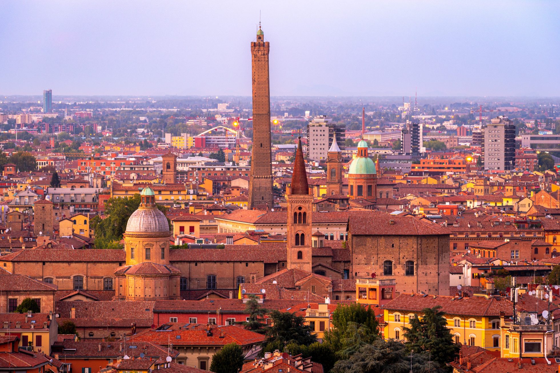 Panorama of Bologna at sunrise