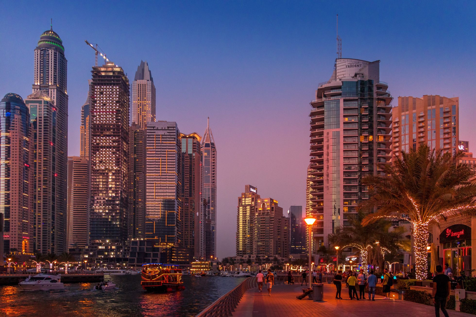 Dubai in winter with Christmas lights