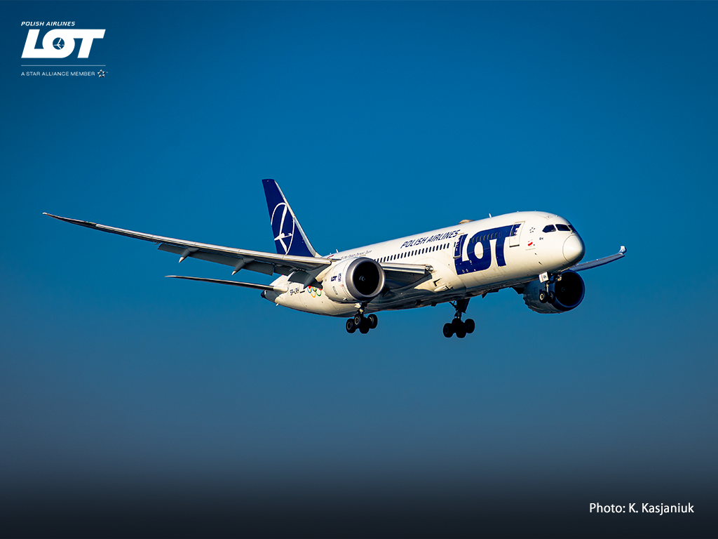 Boeing 787 Dreamliner soaring on a sunny day