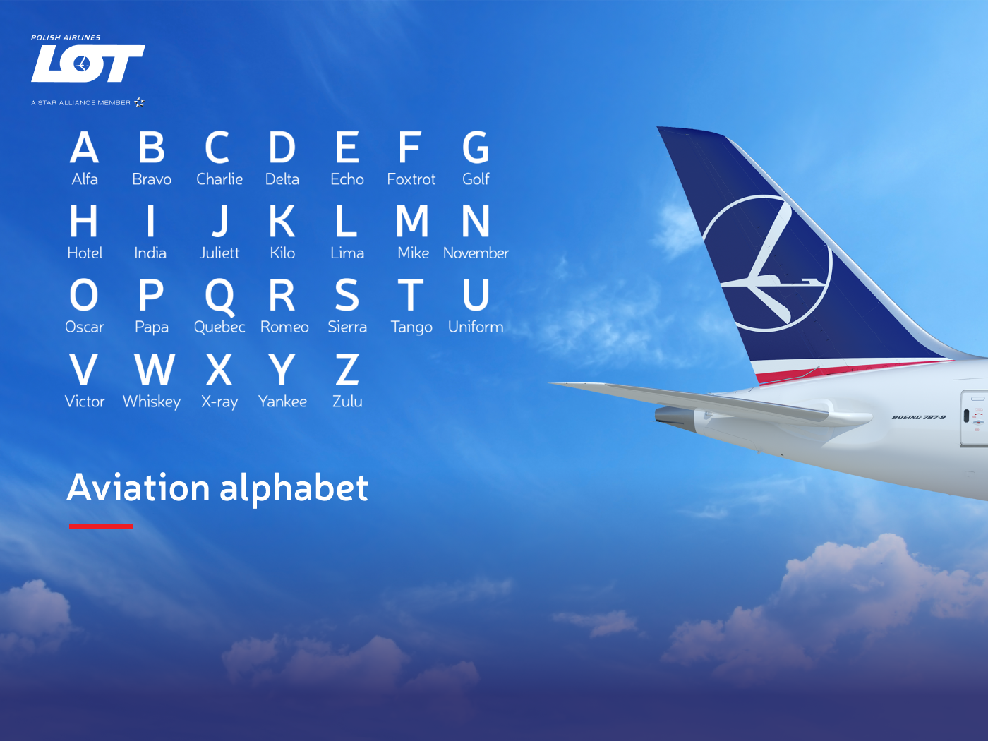 Passenger plane of LOT Polish Airlines against the sky.