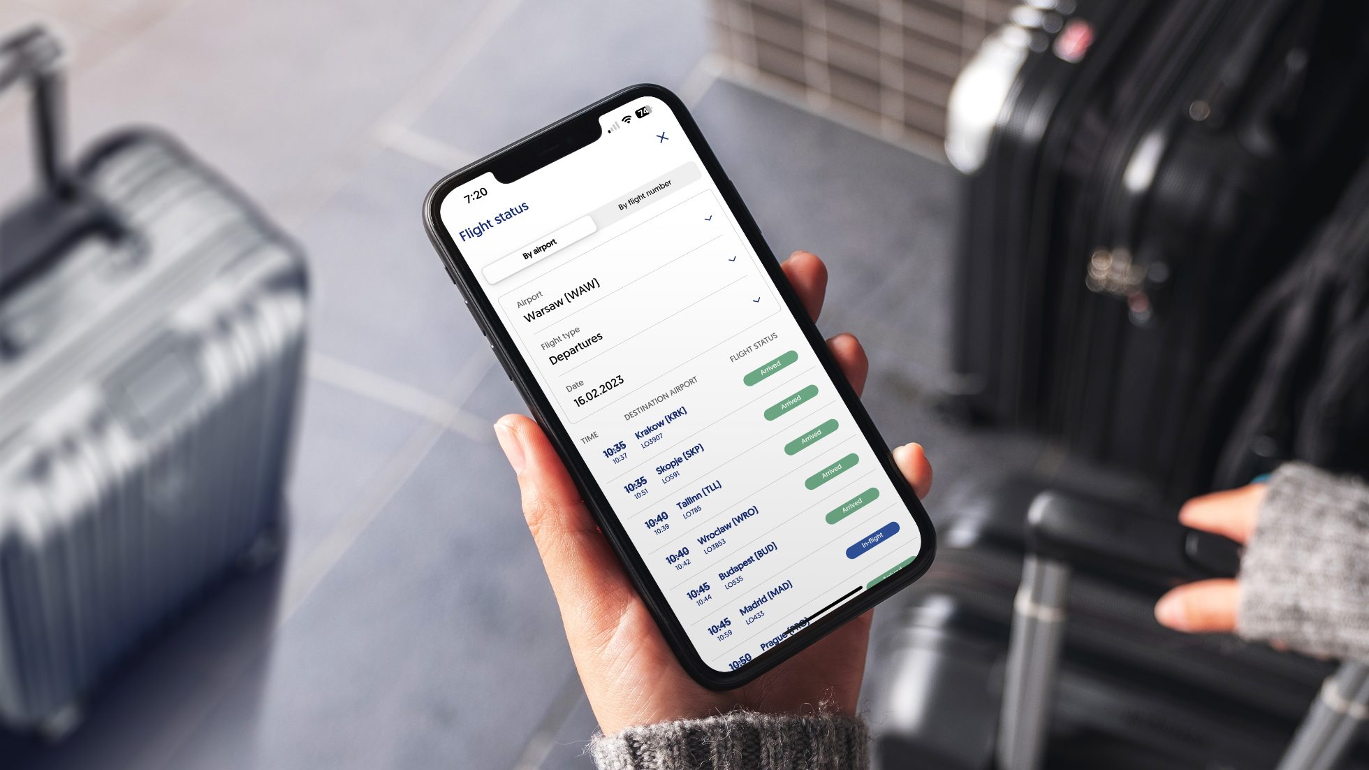 Flight status in app