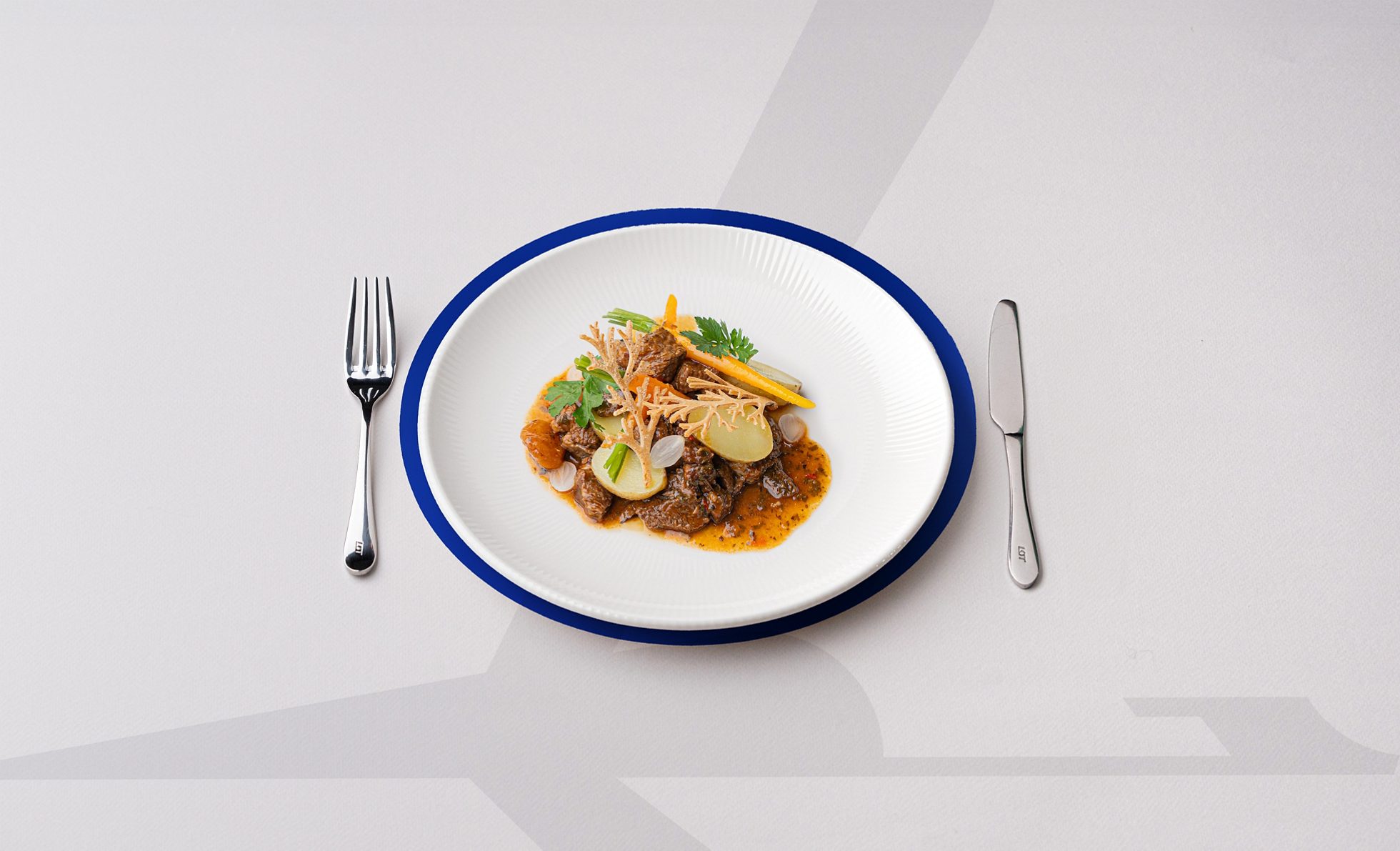 Beef bourguignon with potatoes and carrots
