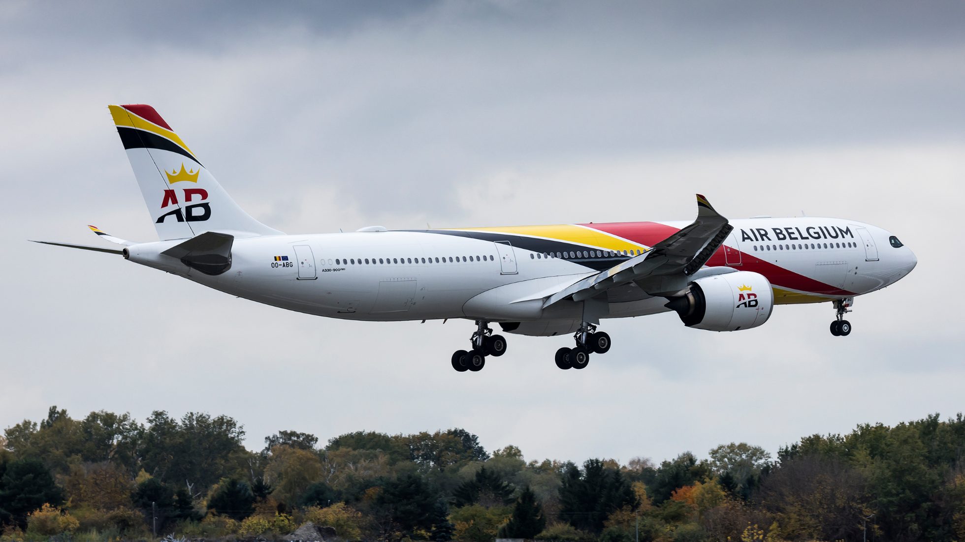 Air Belgium aircraft on the runway.