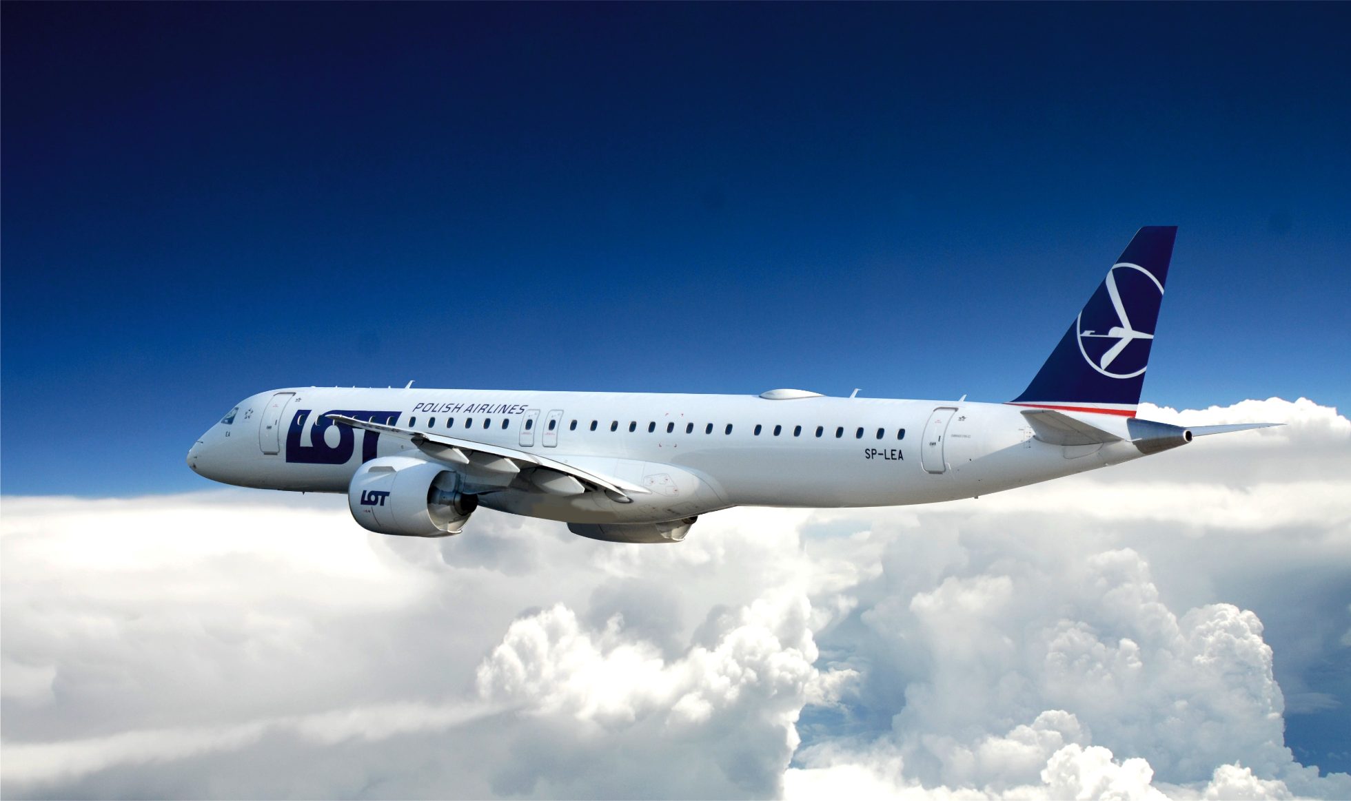 E2 plane during flight above clouds