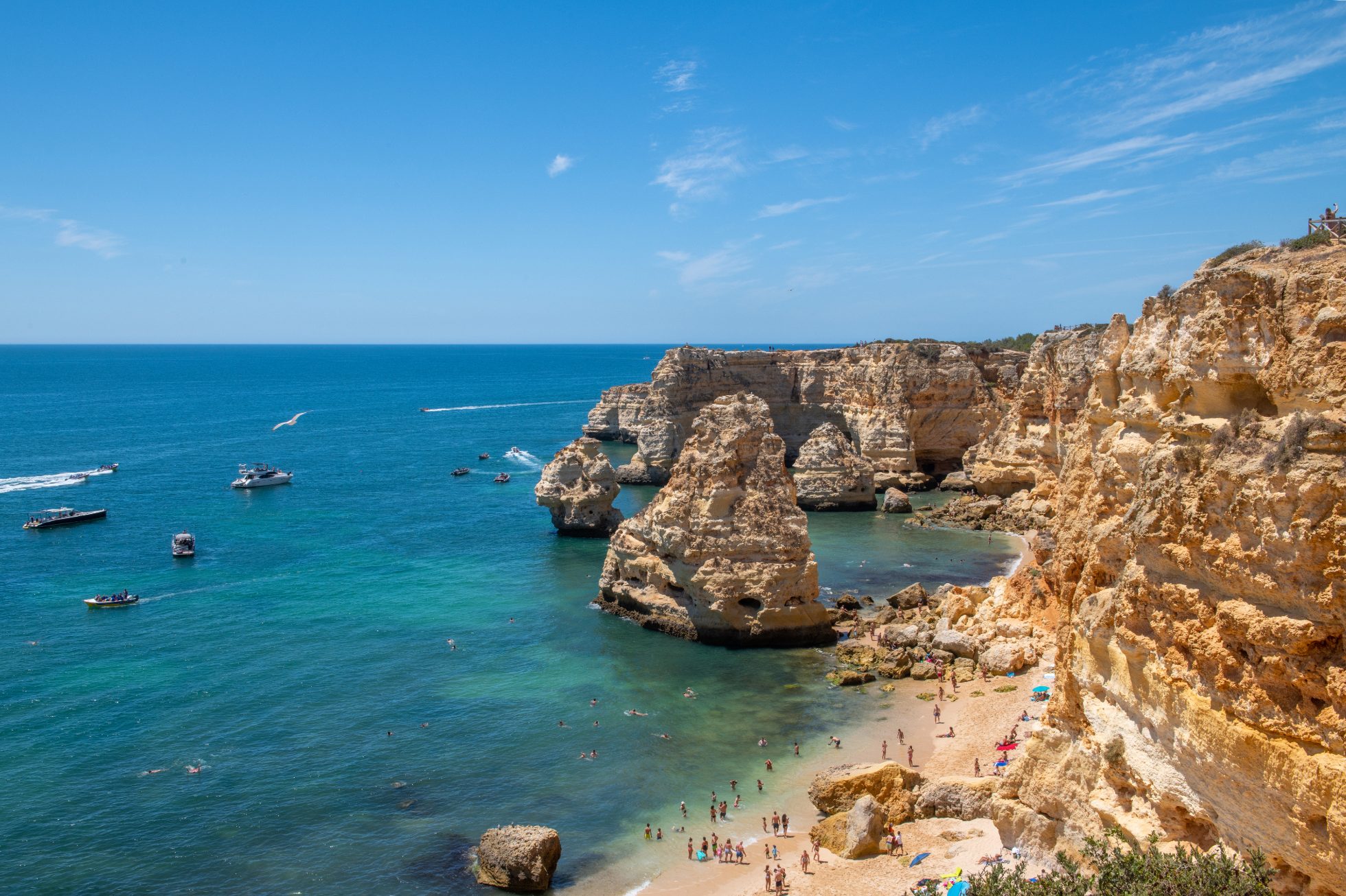 Plaża Praia da Marinha w Portugalii