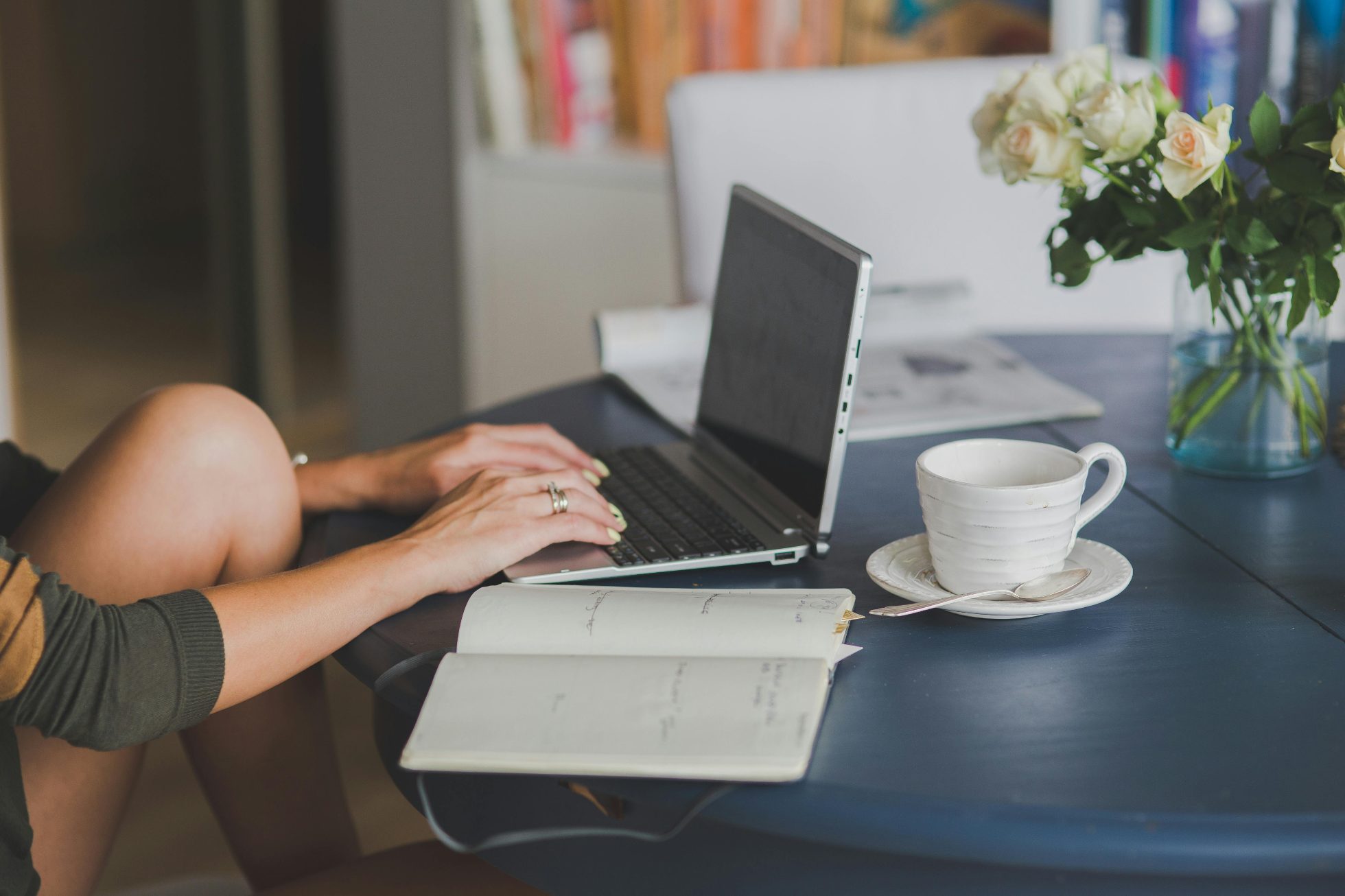 Woman working at a desk in an office.