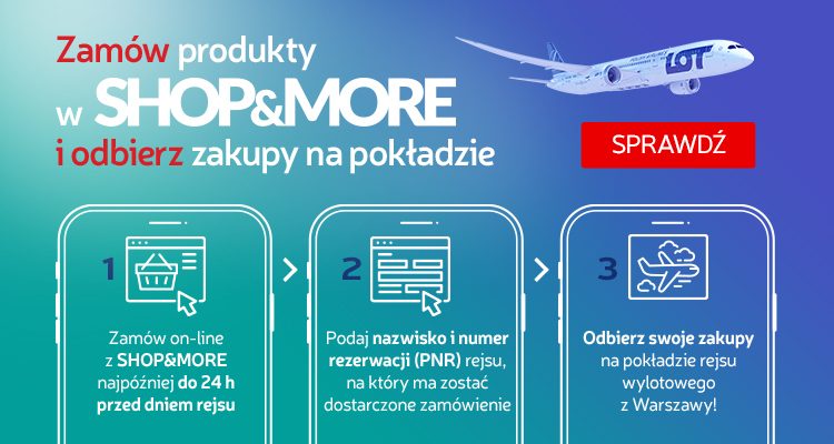 Banner promujący zakupy online i dostawę na pokład