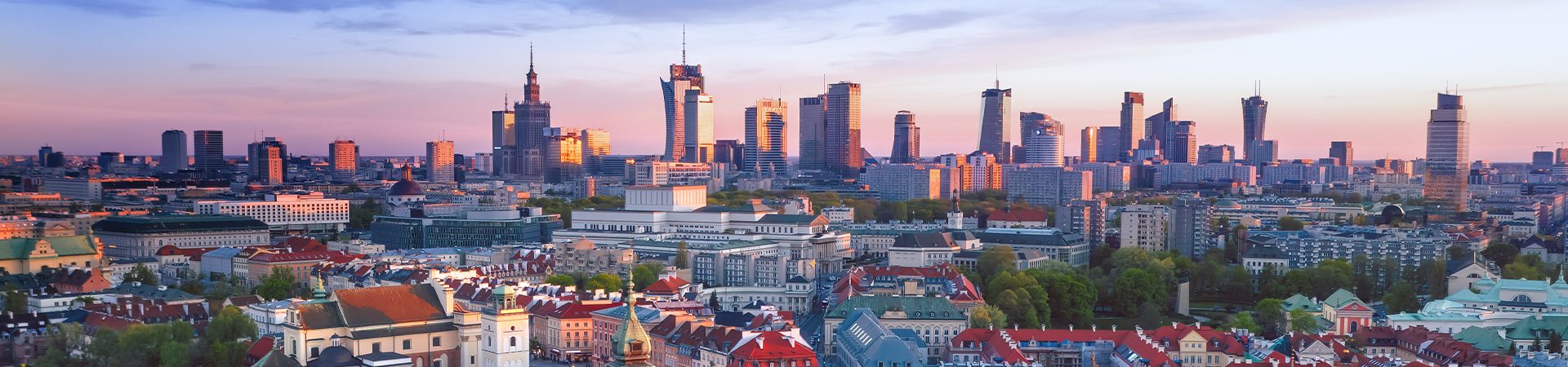 Panorama miasta Warszawa z góry