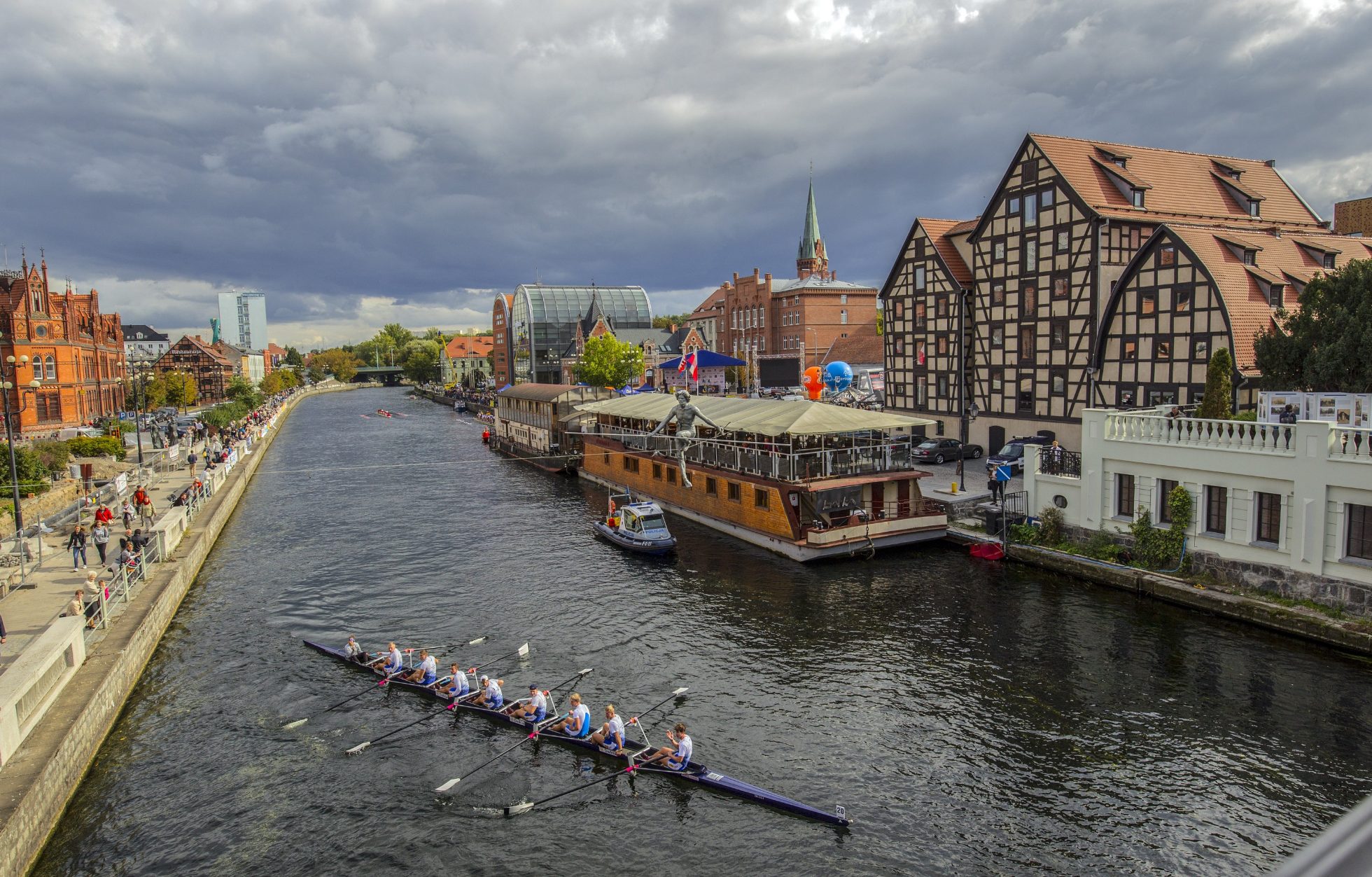 Water canal in the center of Bydgoszcz