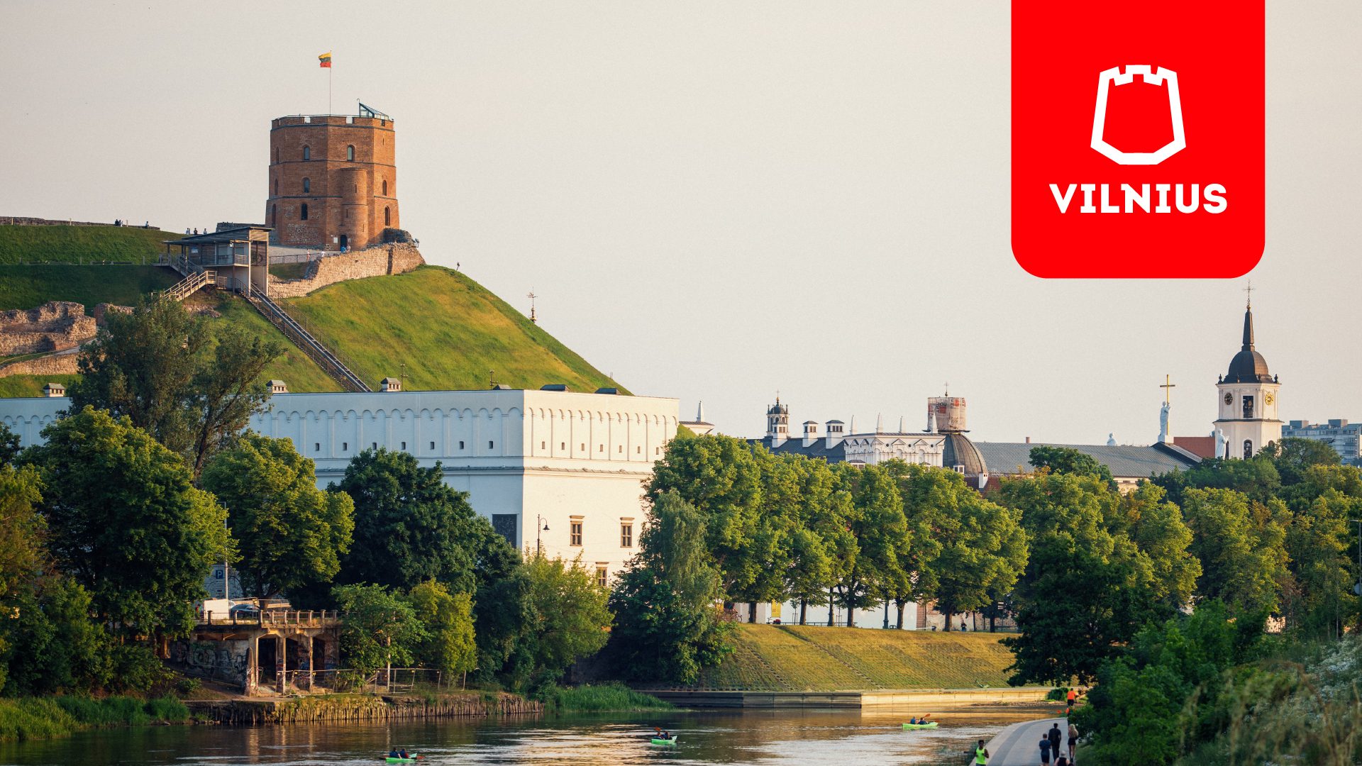 View of Gediminas’ Tower in Vilnius on a sunny day