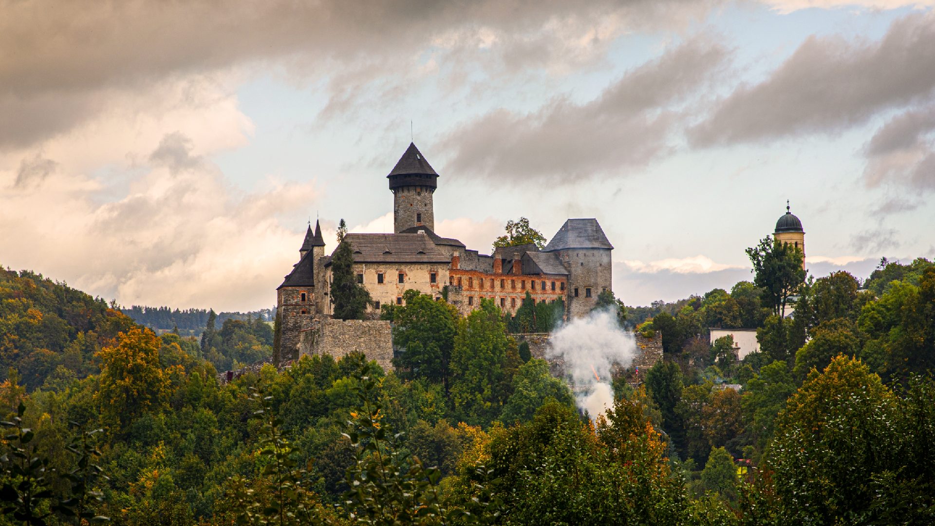 Gothic castle Sowiniec on a Hill in the Czech Republic
