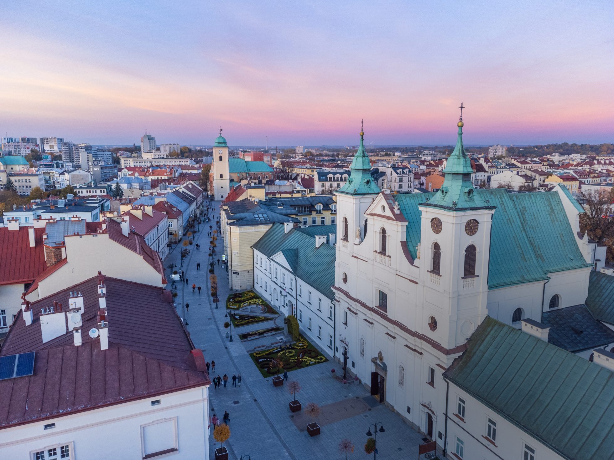 A sunset shot of Rzeszów, ul 3 Maja, Polska
