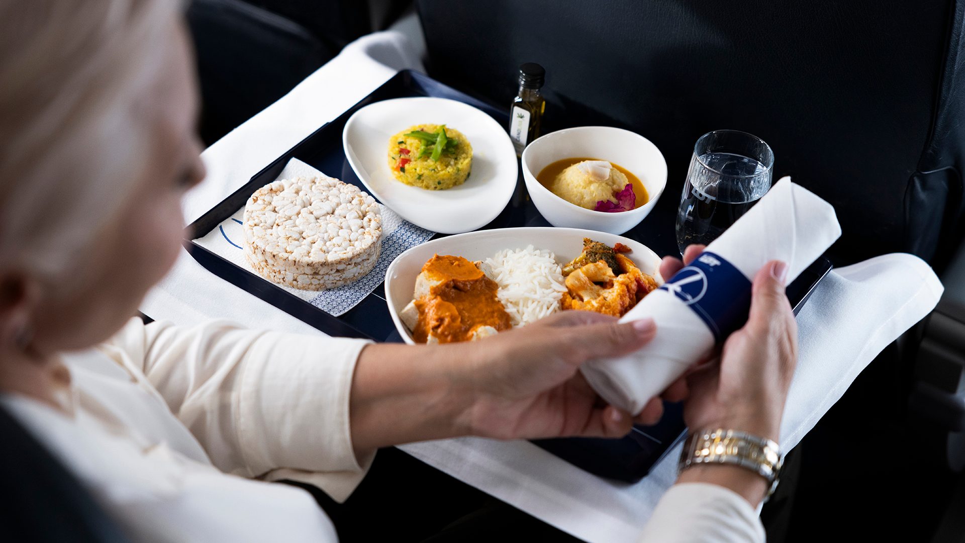 Meal in Business Class on board Embraer