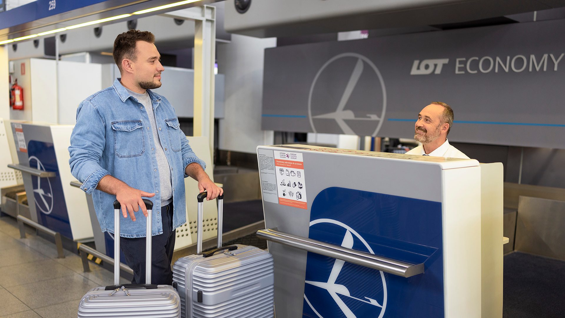 Passenger at the check-in counter