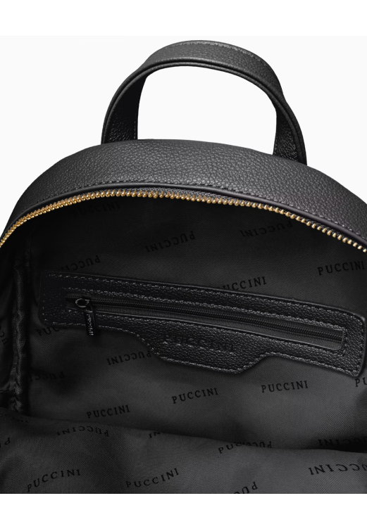 black puccini leather backpack PUCCINI Two-compartment backpack made of eco-leather Strona Produktu