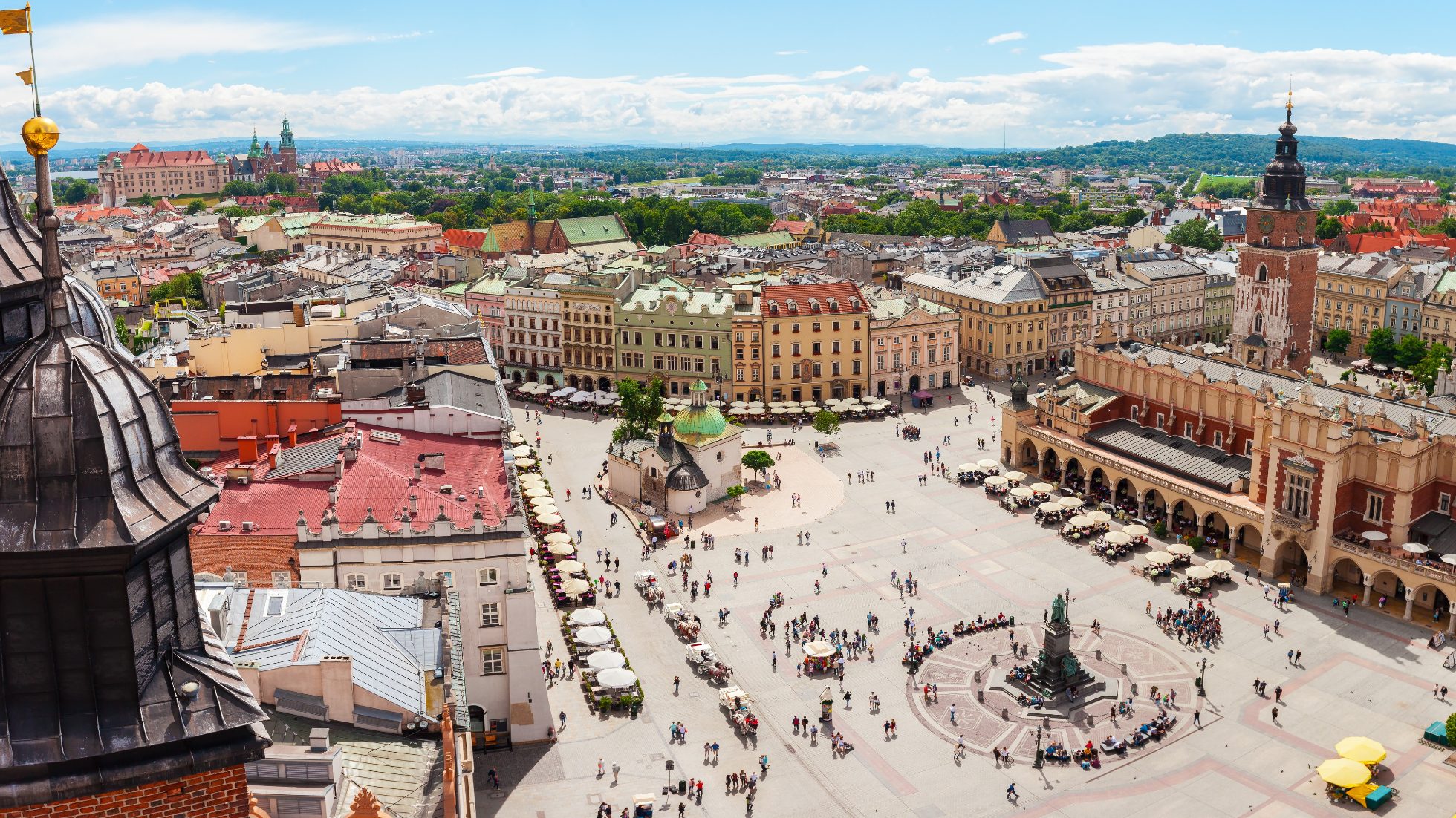 Krakow market from a bird's eye view