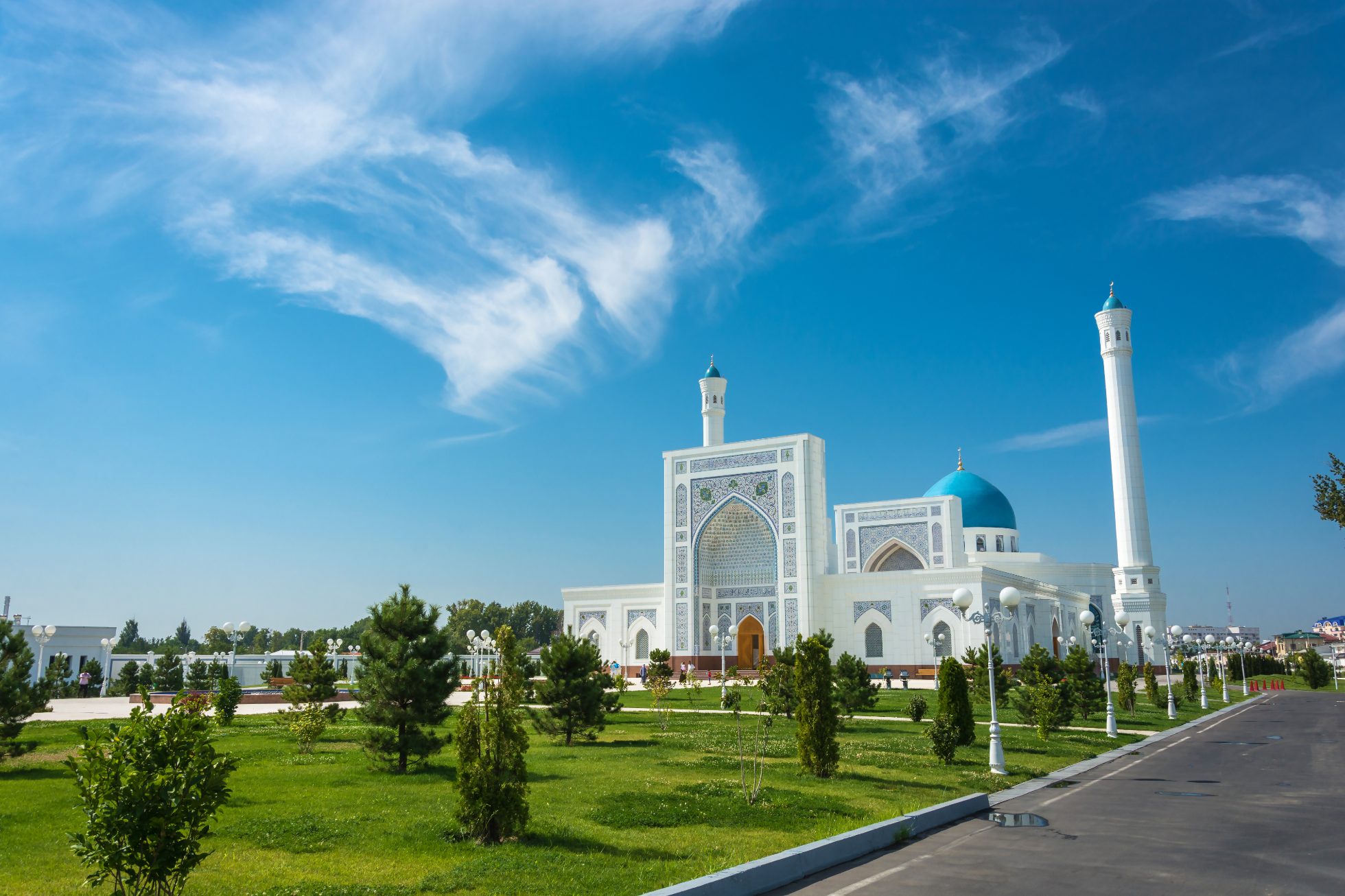 Mosque in Tashkent, Uzbekistan on a sunny day