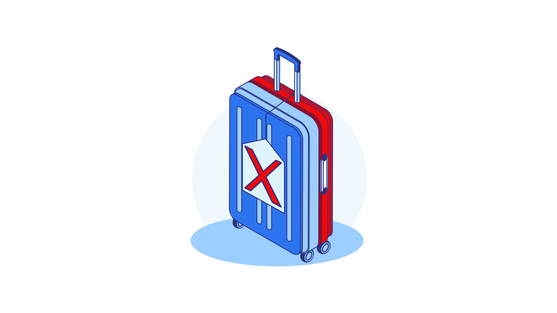 A suitcase with an overloading of items forbidden in luggage