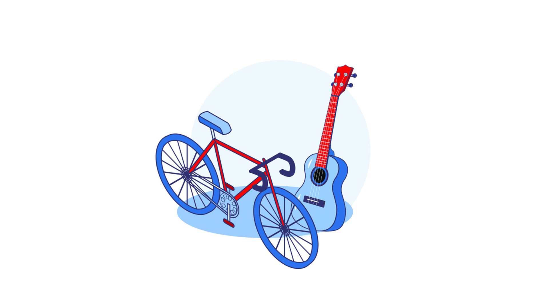 Bicycle and guitar showing the transport of special equipment on the aircraft