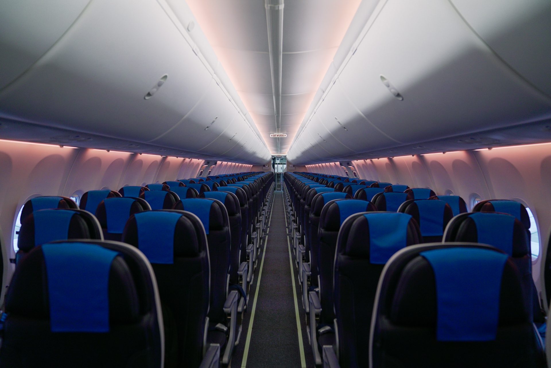 The interior of the Boeing 737-8 Max aircraft