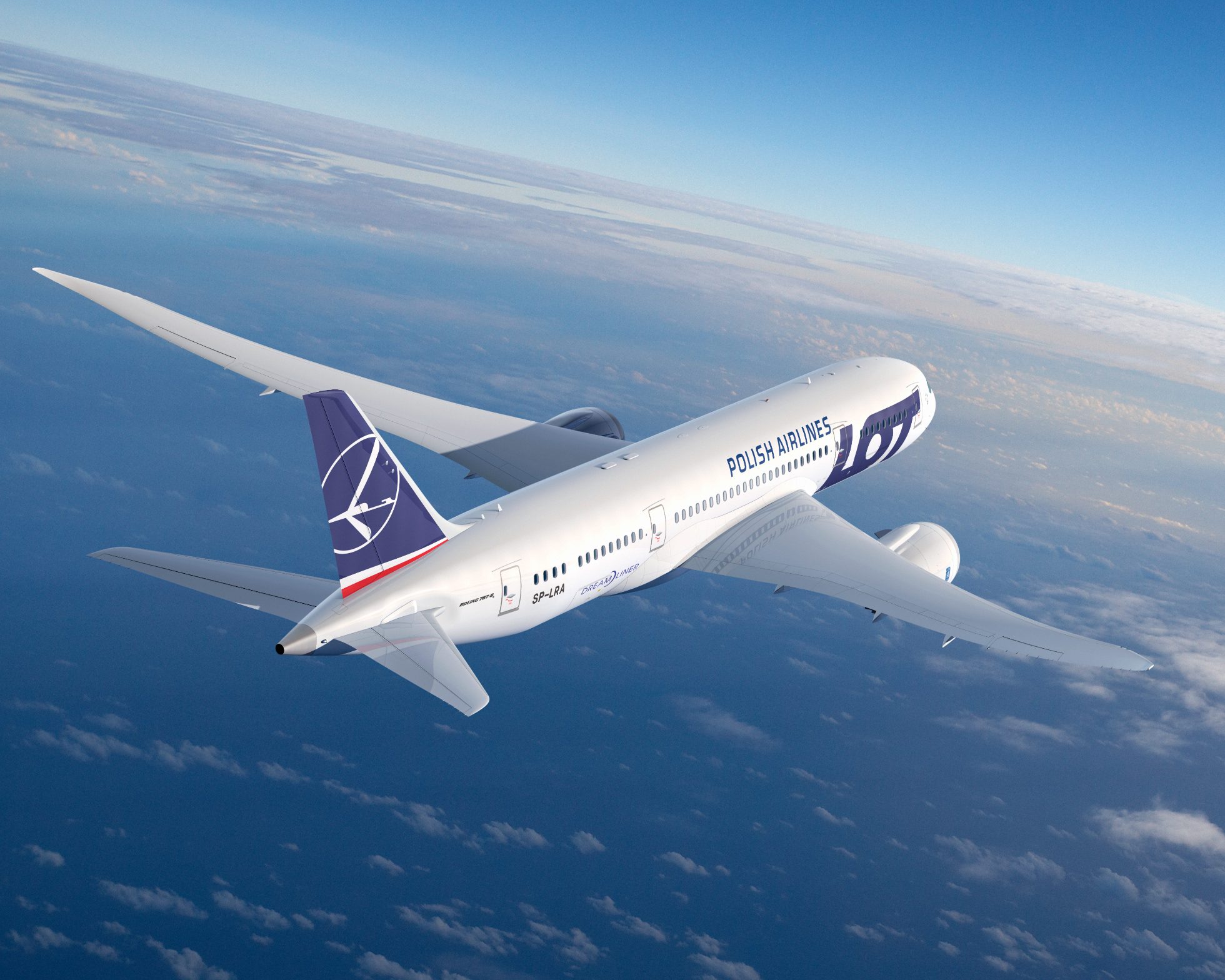 Boeing 787 Dreamliner against the sky