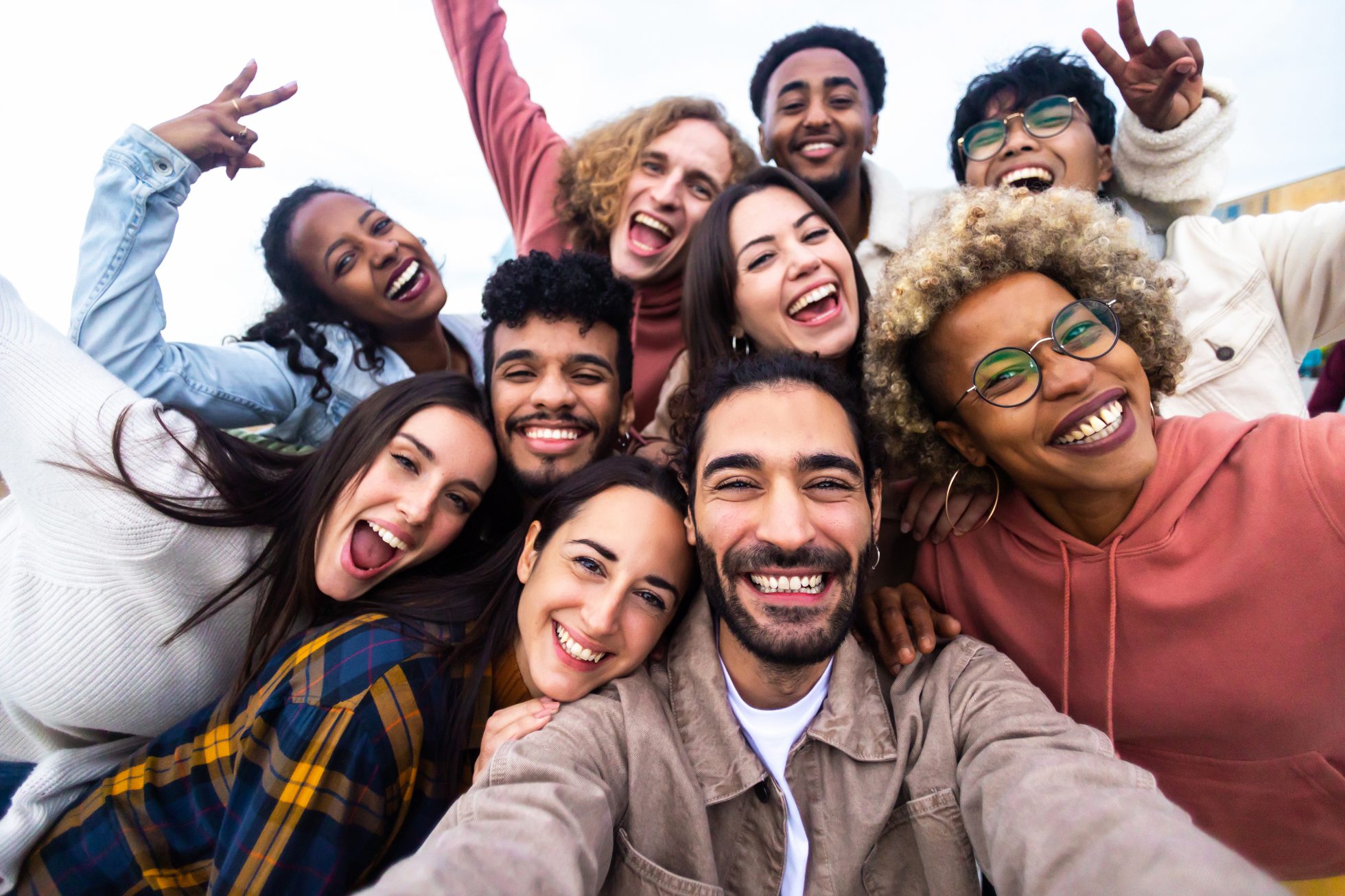A smiling group of friends